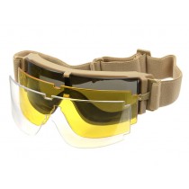 PJ X800 Goggles (3 Lens Kit) (Tan), Goggles offer superior protection over glasses due to their full seal around the eyes, reducing the possibility of any small particulates getting through